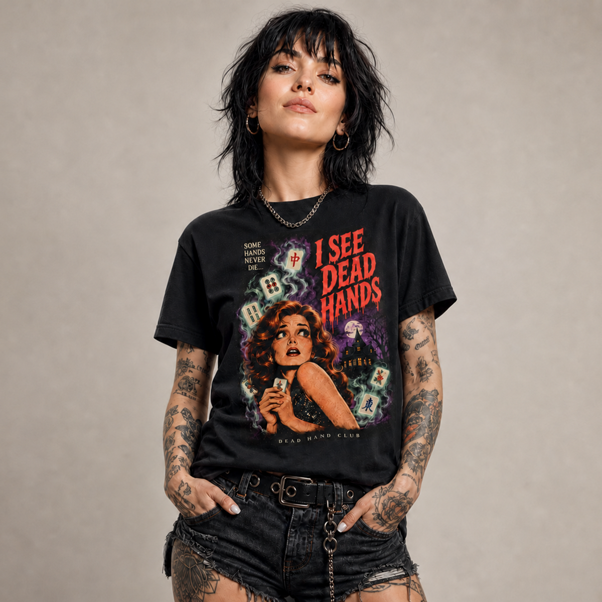 I See Dead Hands Horror Mahjong Tee