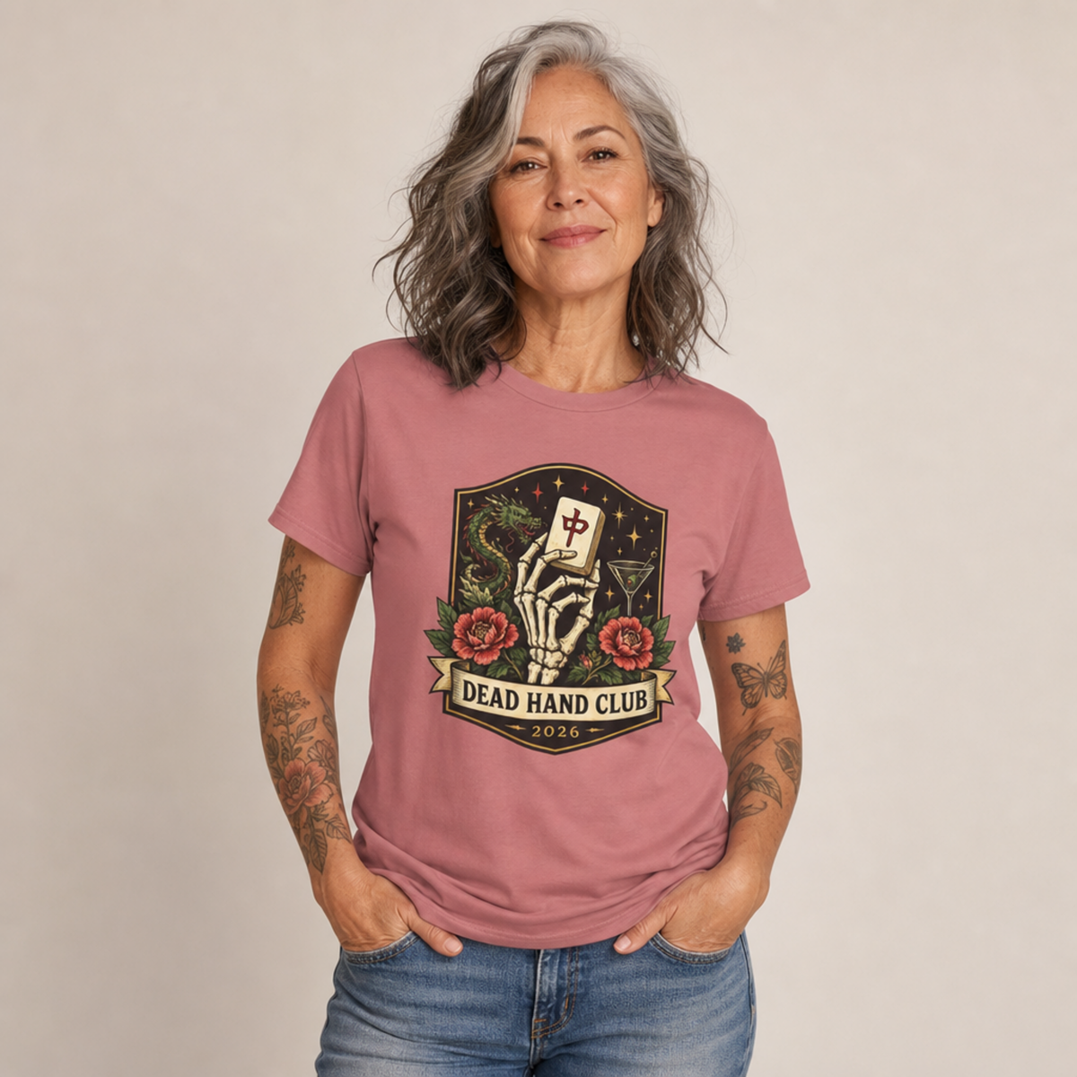 Dead Hand Club Mahjong Shirt – Signature Crest Tee